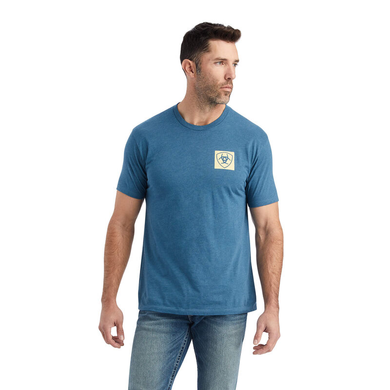 Camisetas Ariat Linear Octane Azules Hombre - Chile 432-INXCGL